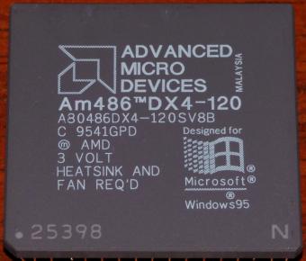 AMD Am486 DX4 120MHz CPU (A80486DX4-120SV8B) 3V Socket 2/3 Malaysia 1996